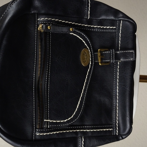 Boc Born Concept Black Faux Leather Backpack Purse Bag Vegan - Picture 3 of 16